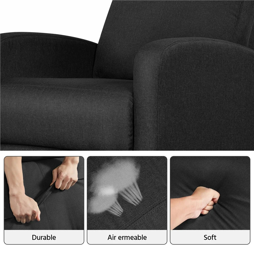 Black Fabric Recliner Set of 2 U856