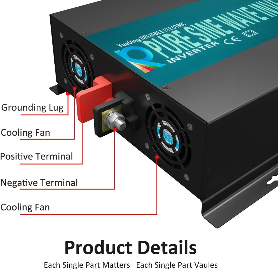 3000W 48V 120V Pure Sine Wave Power Inverter with 2 AC Outlets R2160
