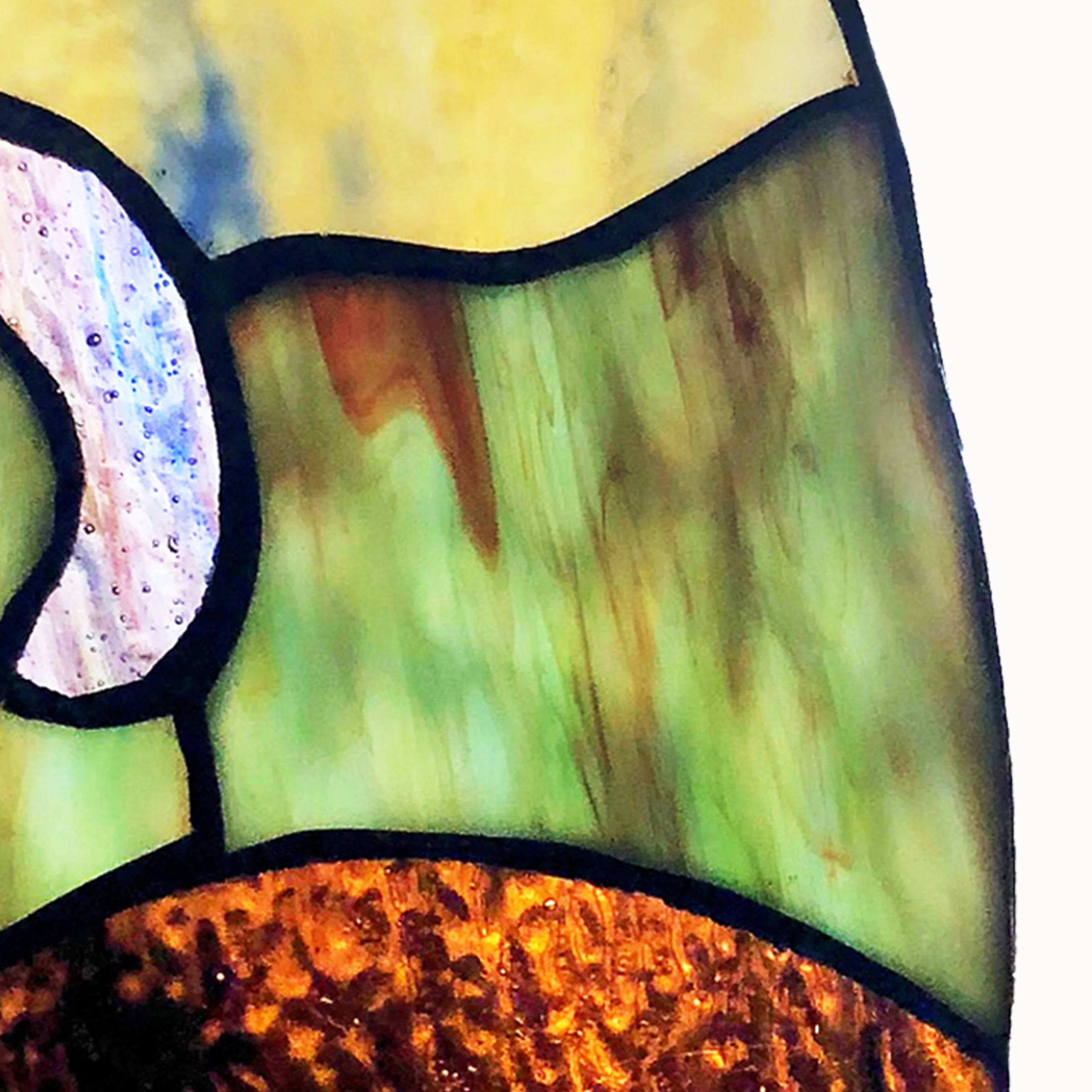 Crazy Cat Stained Glass Window Panel U954