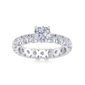 3 Carat Round Shape Moissanite Eternity Ring in 14 Karat White Gold Y43595