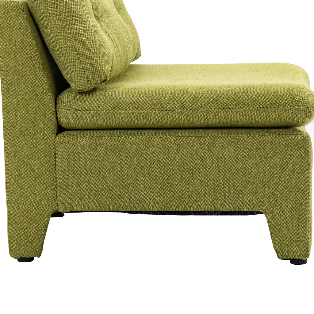 Olive Velvet Oversized Armless Chair O824642