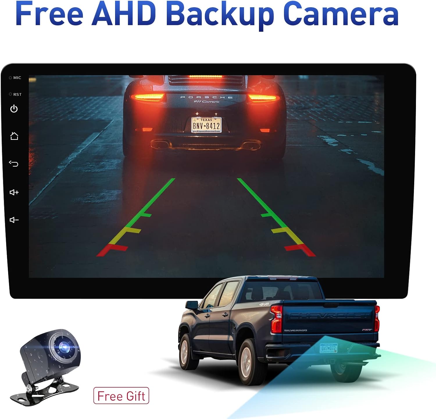 Android 10.0 Car Stereo with Carplay, Bluetooth, AHD Rear View Camera A568419