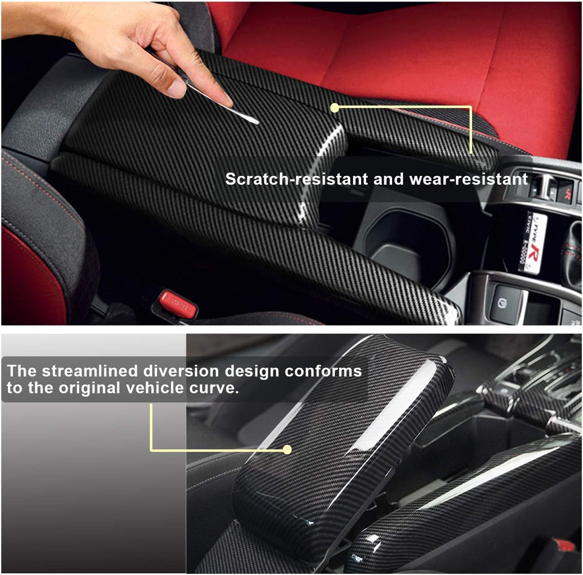 Carbon Fiber Center Console Armrest Cover O213