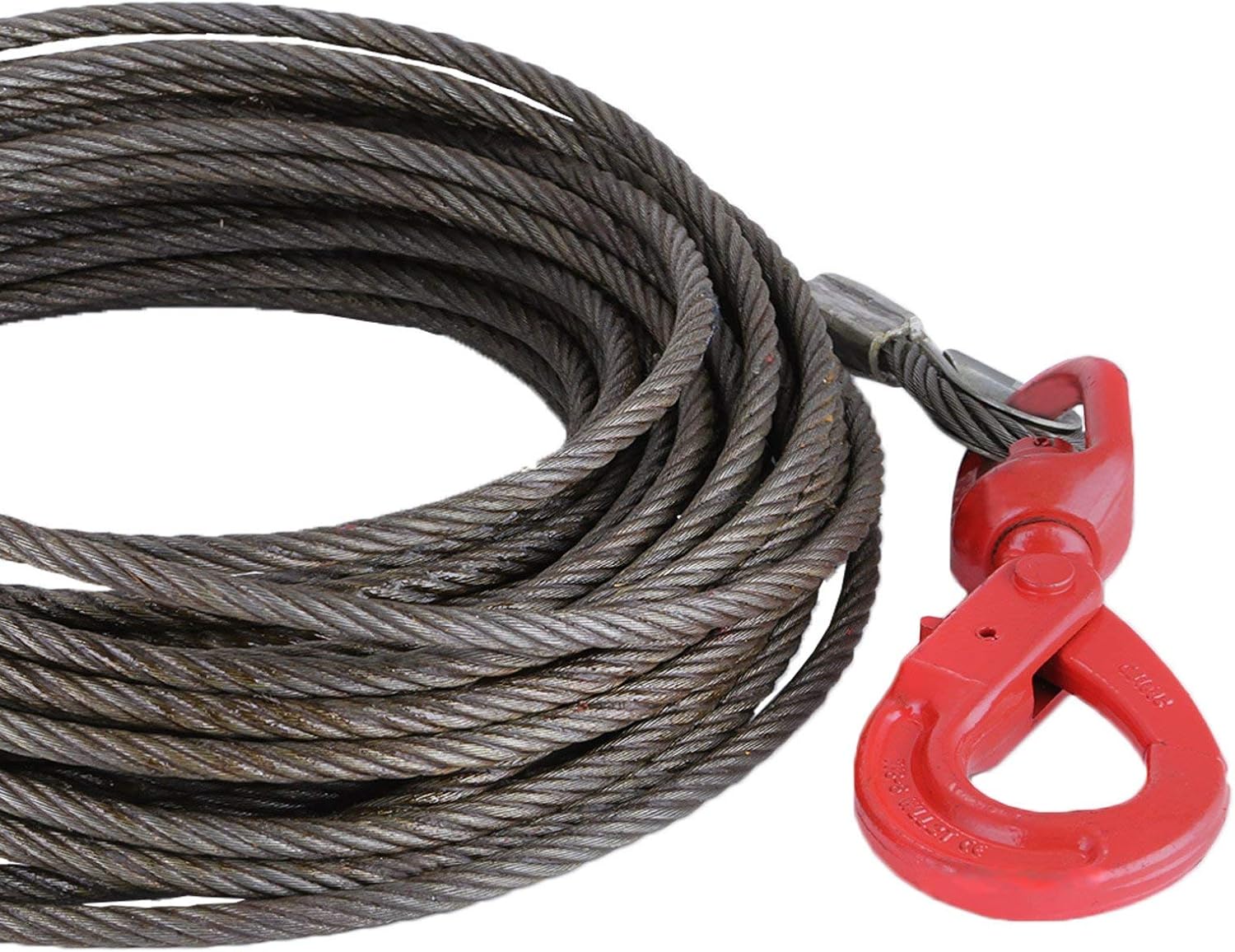 Winch Cable 8/17Inch x 100Ft Replacement Wire Rope 4400LBS Fiber Core Swivel Hook Pack of 2 X862