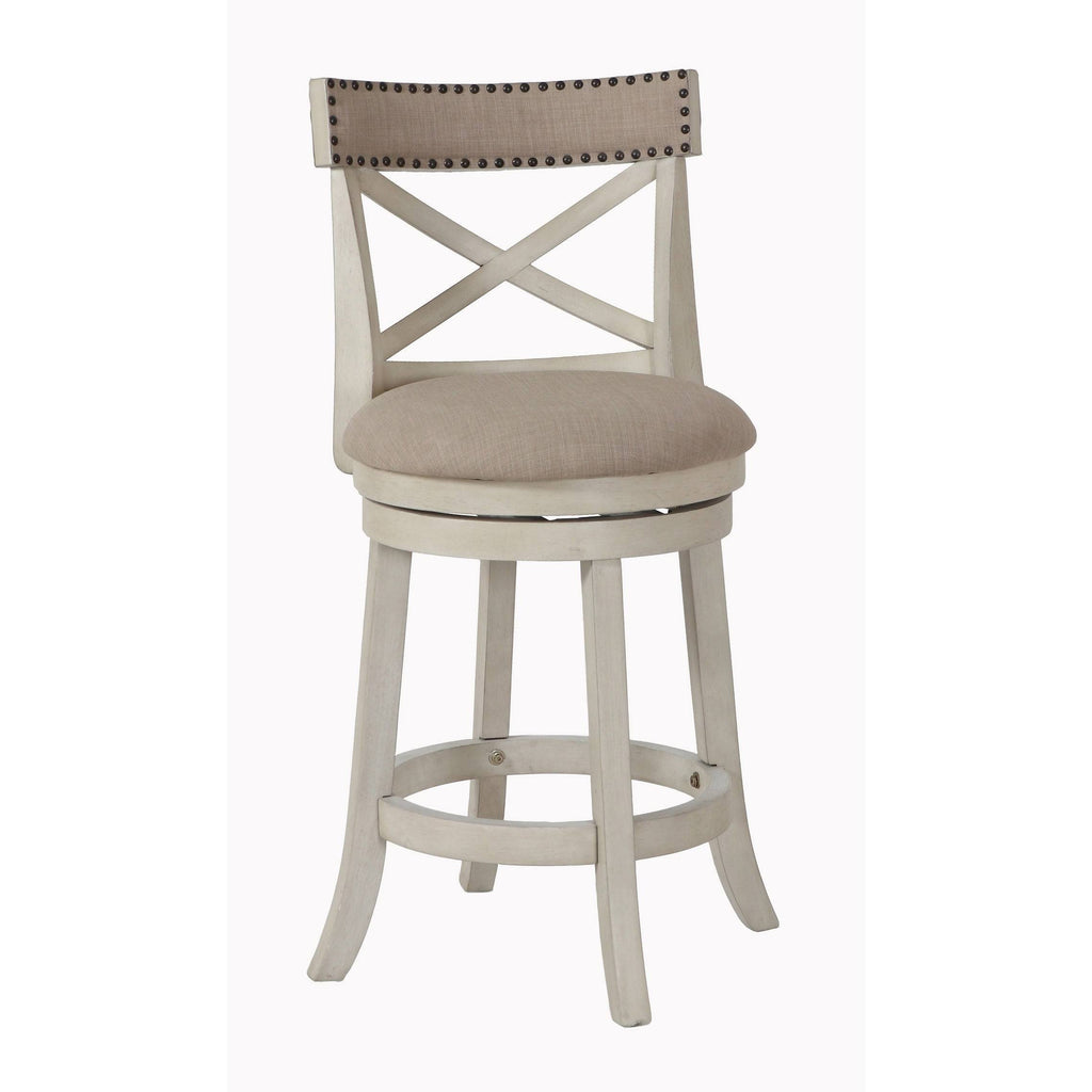 Antique White 24-Inch Counter Stool with Fabric Seat Z160025