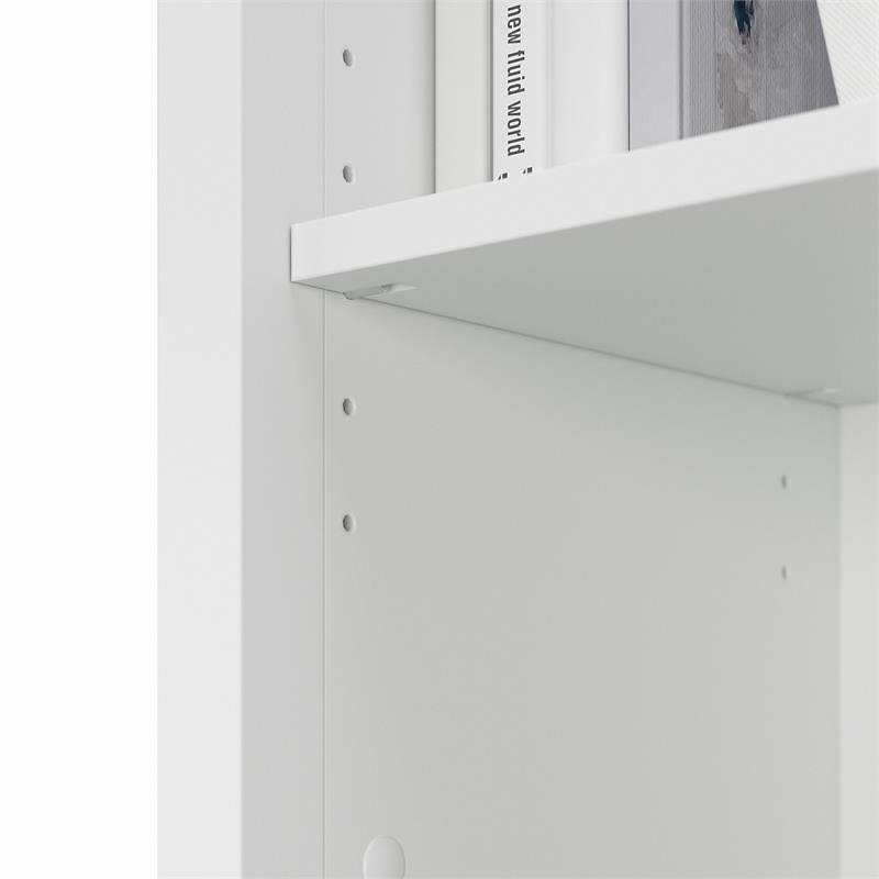 Pure White and Shiplap Gray 5 Shelf Bookcase Set of 2 V399