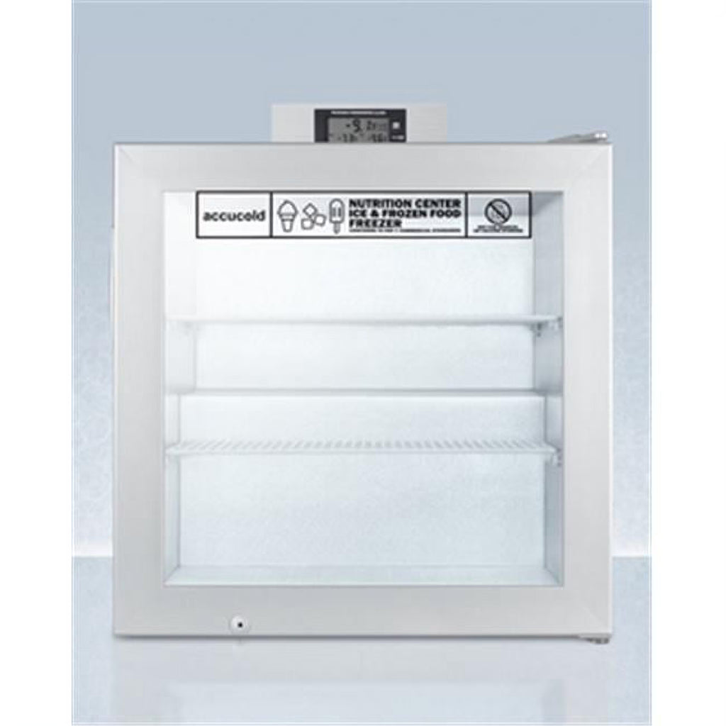 Compact Glass Door All-Freezer with Front Lock and Digital Temperature Display W65199