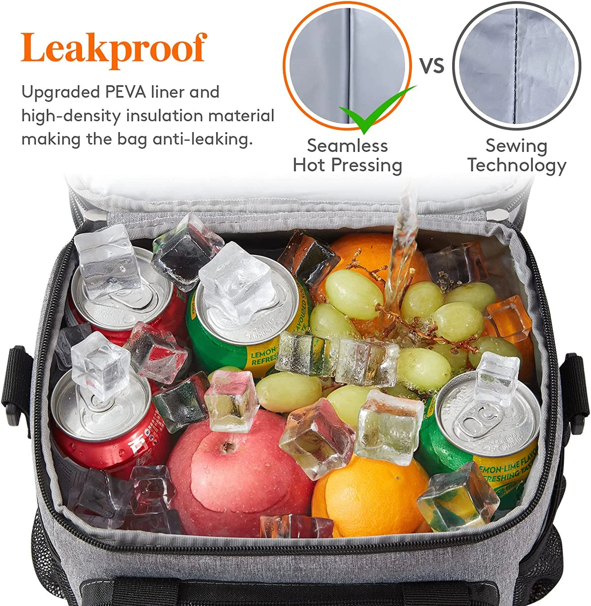 Grey Insulated Lunch Bag 21L V119