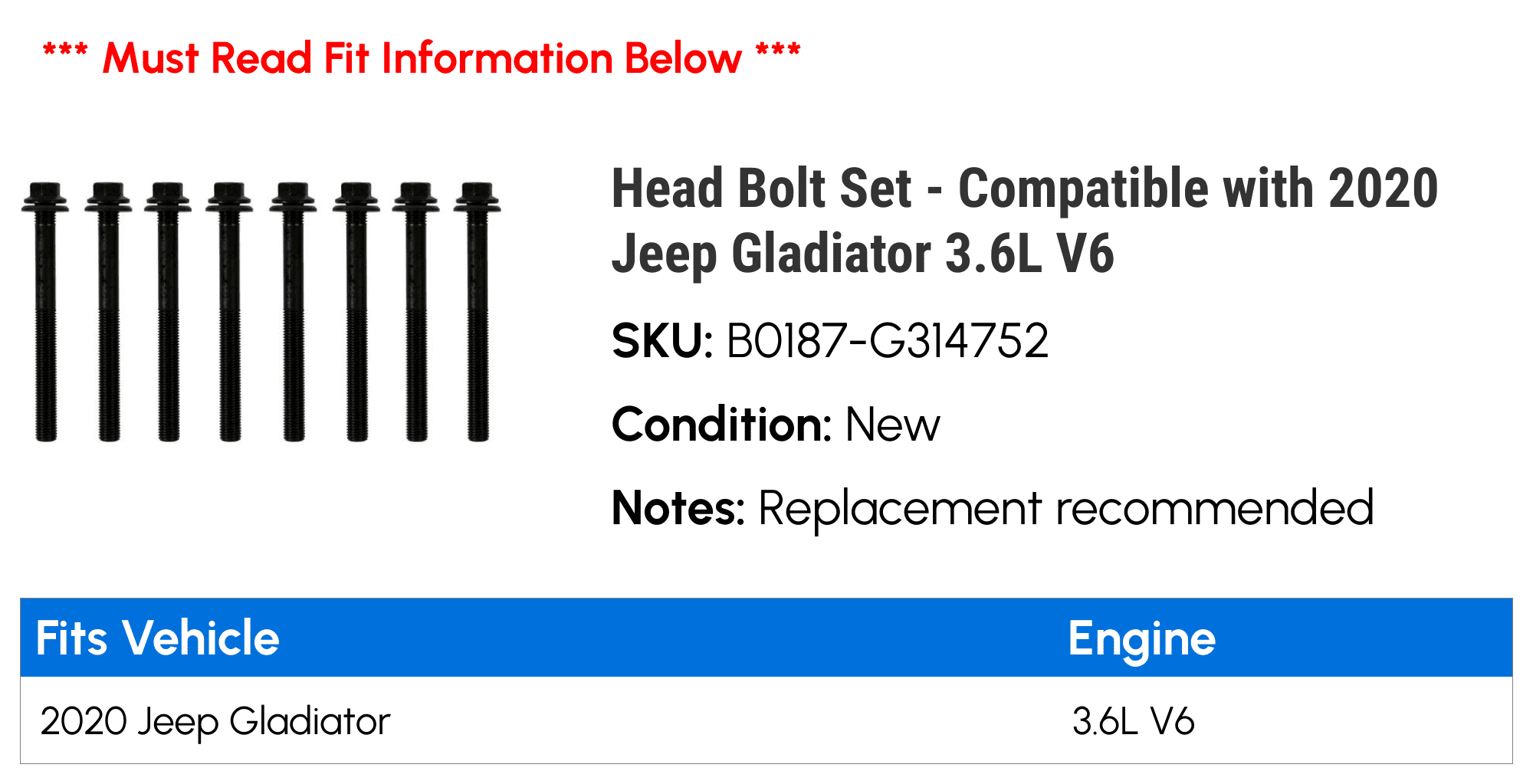 Head Bolt Set S549