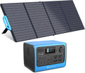 Portable Power Station with 200W Solar Panel, 537Wh Solar Generator with 4 700W AC Outlets, LiFePO4 Battery Backup Camping Gear Q174