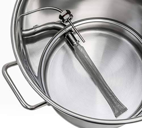 10 Gallon Stainless Steel Home Brew Kettle with False Bottom Thermometer and Ball Valve K495