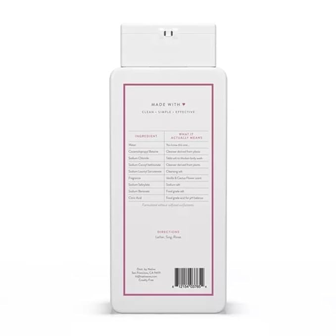 Vanilla & Cactus Flower Body Wash 18 oz E8362