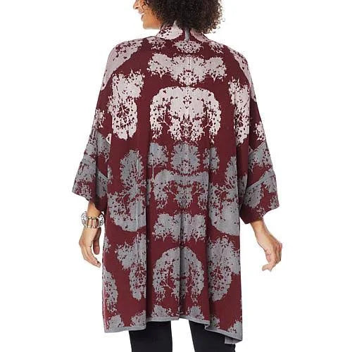 Red Jacquard Kimono R210