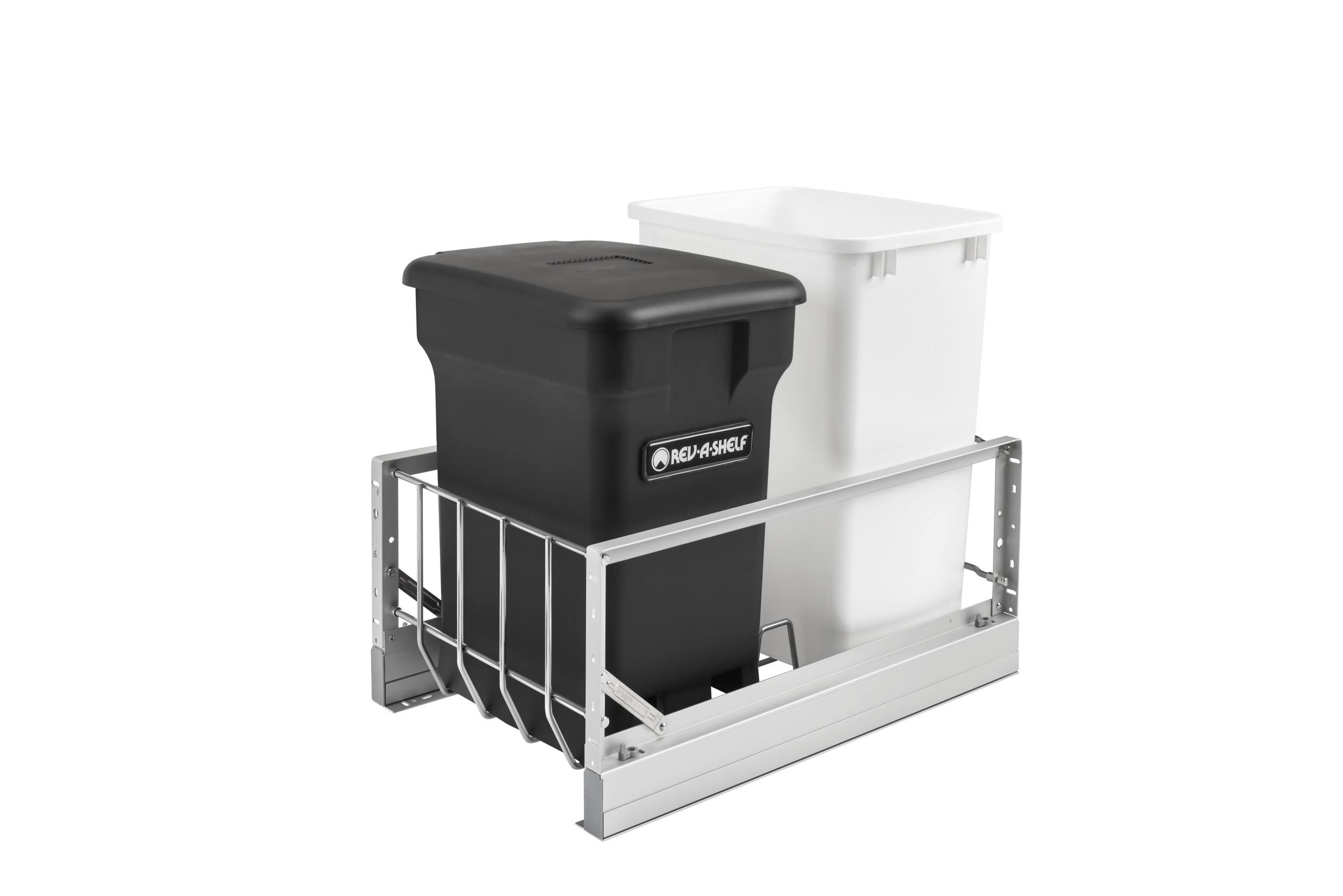 Aluminum 35 qt. Waste Container Pull-Out with Black Compost Bin U799113