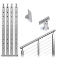4Pack Stainless Steel Brushed Cable Railing Post Y2750
