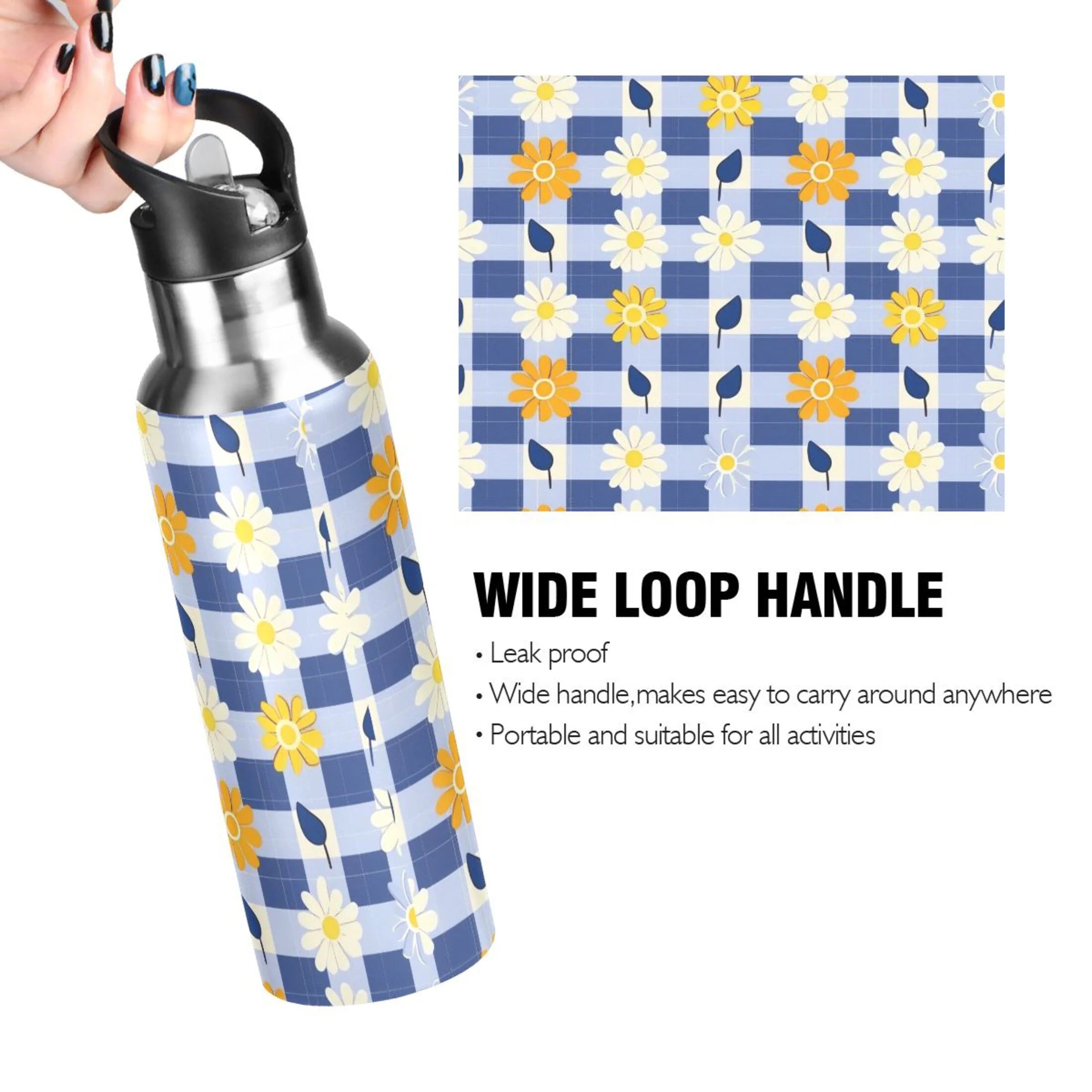 Insulated Stainless Steel Water Bottle with Straw Lid, 20 oz L888