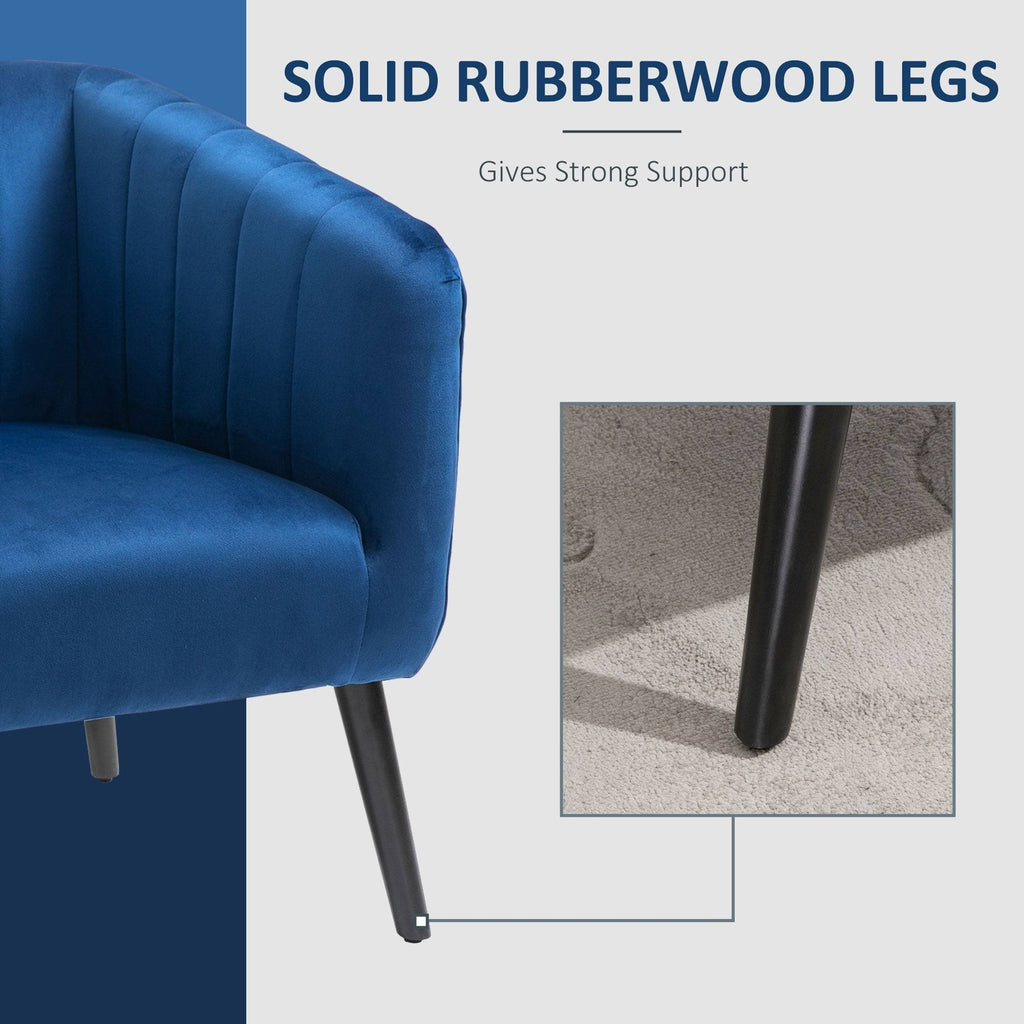 Blue Velvet Accent Armchair Y169015