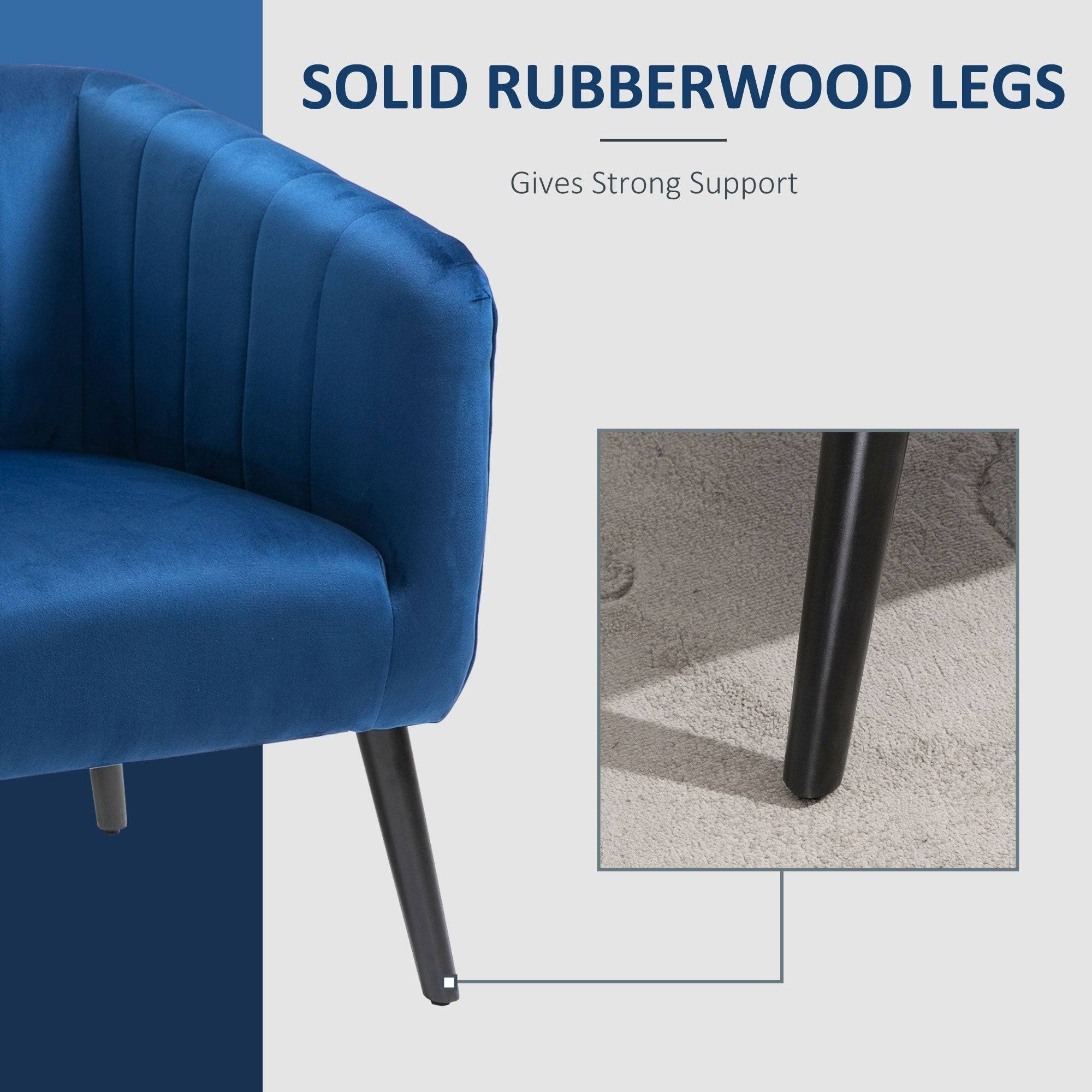 Blue Velvet Accent Armchair Y169015