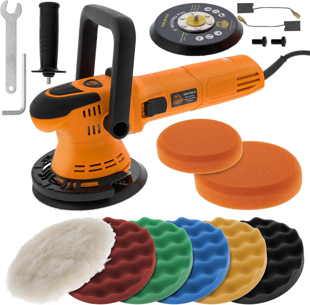6 Random Orbit Dual-Action Polisher Buffer Sander with 8 Waffle Foam Pad Kit D9010