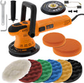 6 Random Orbit Dual-Action Polisher Buffer Sander with 8 Waffle Foam Pad Kit D9010