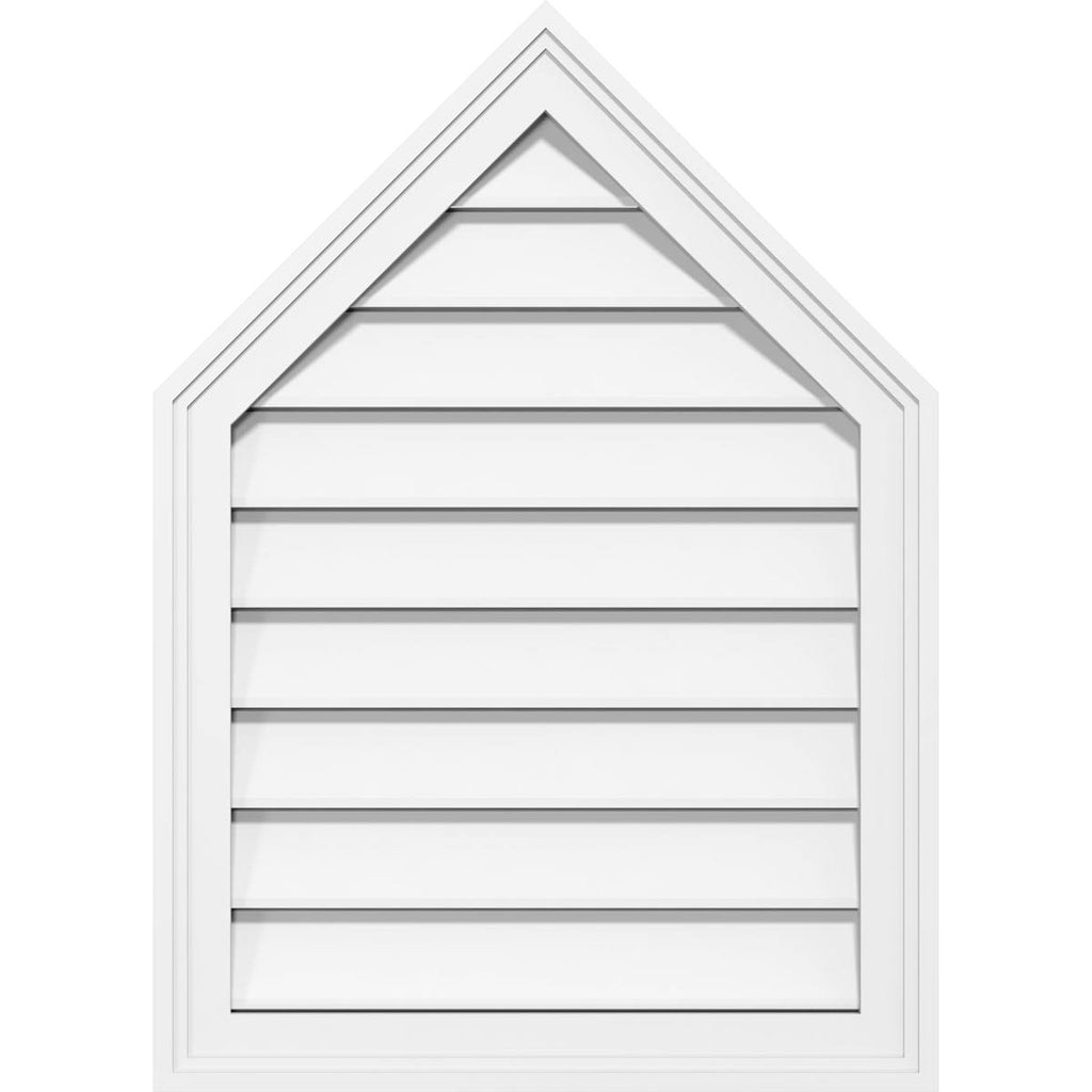 36x22W x 40x22H Peaked Top Surface Mount PVC Gable Vent J57027