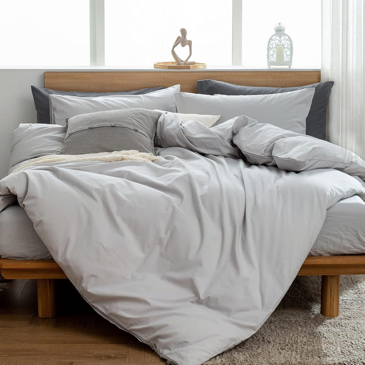 Queen 3 PCs Percale Cotton Duvet Cover Set R8527