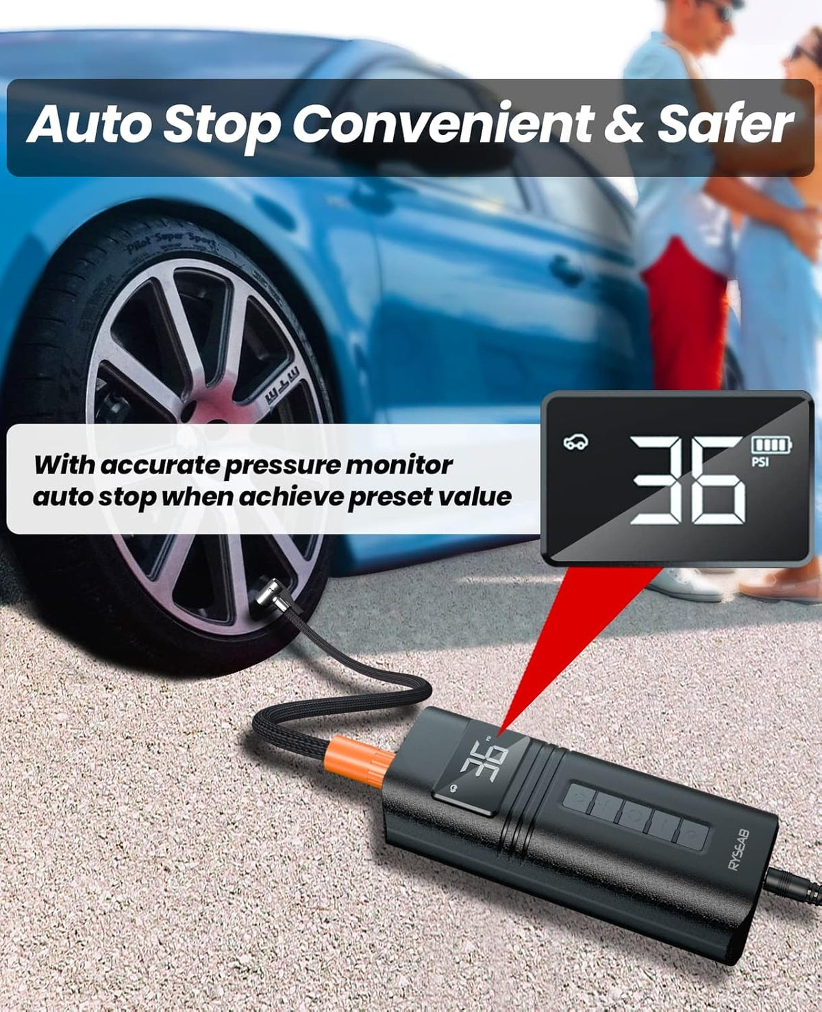 Portable 12V DC Tire Inflator, 150PSI 38L/min, Pack of 2 O896217