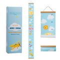 Adventure Theme Removable Roll Up Canvas Children Height Measure Chart with Wood Frame A45717