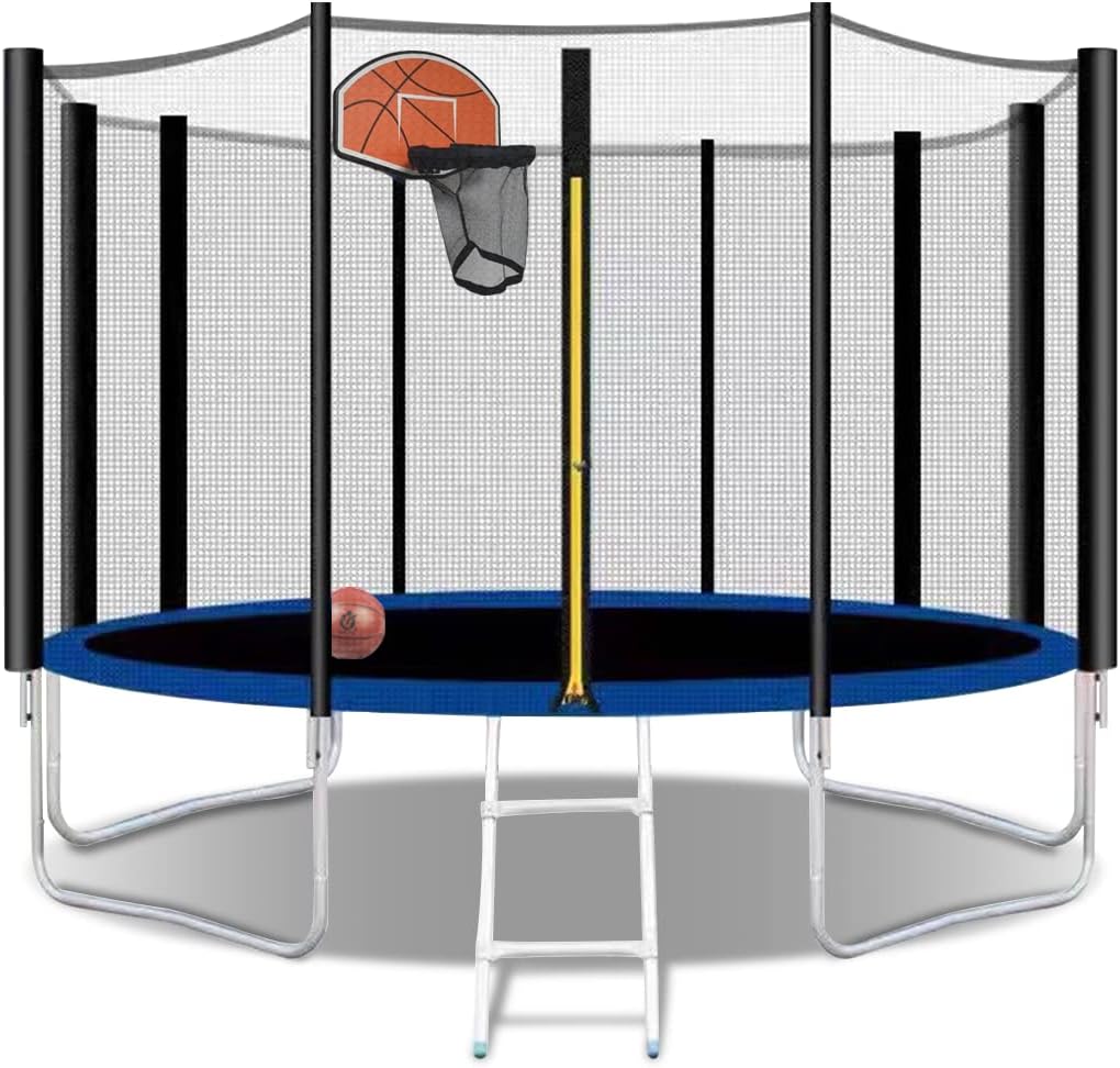 Trampoline Basketball Hoop with 2 Mini Ball and Pump, Metal Rim with Foam Protection R37517