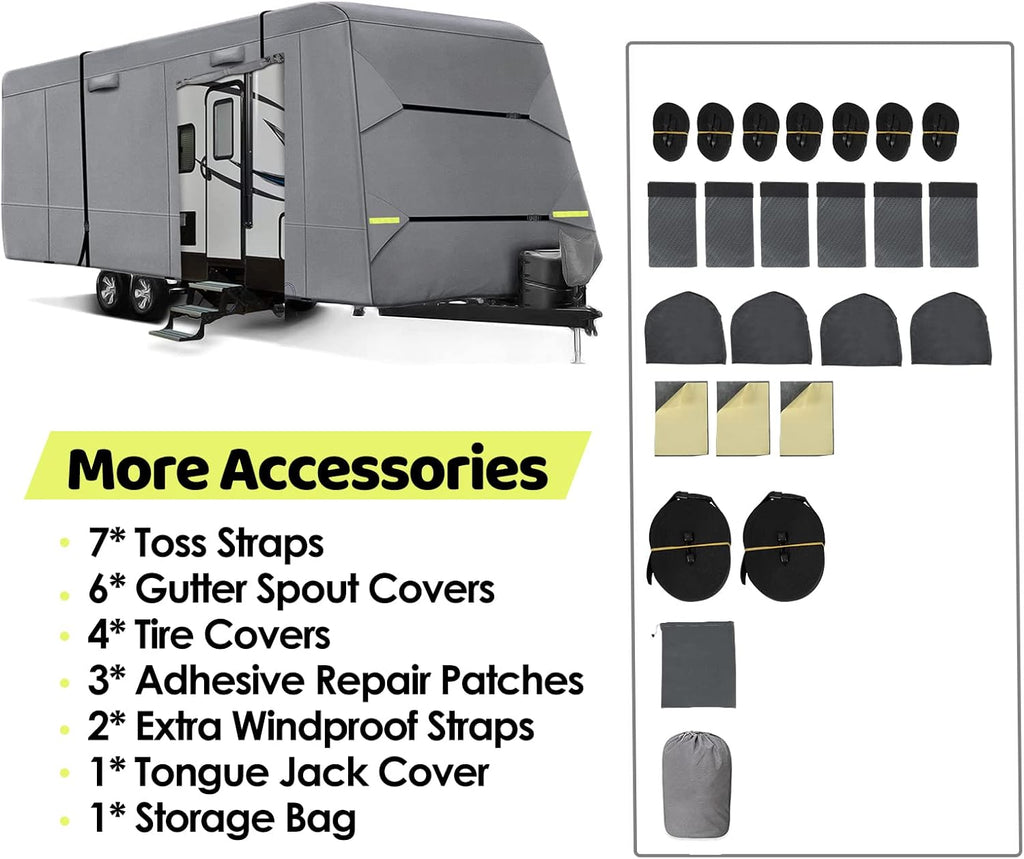 6 Layers RV Cover Anti-UV Windproof Ripstop Extra Thick Camper Cover I538