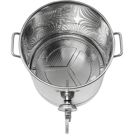 10 Gallon Stainless Steel Home Brew Kettle with False Bottom Thermometer and Ball Valve K495