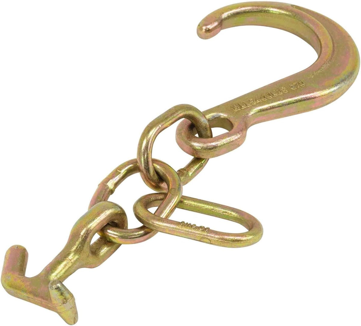 (2 Pack) 8" G70 J Hook with T-J Hooks and Enlarged Link, 5,400 lbs WLL T41427