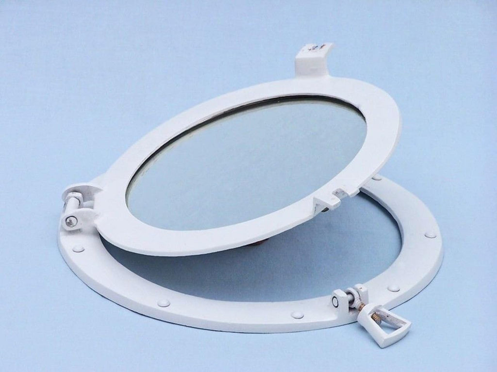 Brass Ship Porthole Window 15-White Nautical Home Decoration F35087