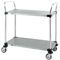 Standard Duty Utility Cart, 2 Solid Shelves, Open Base H270