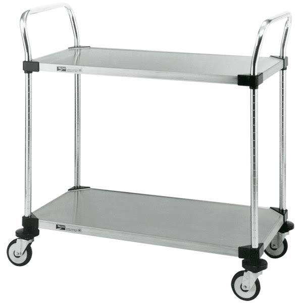 Standard Duty Utility Cart, 2 Solid Shelves, Open Base H270