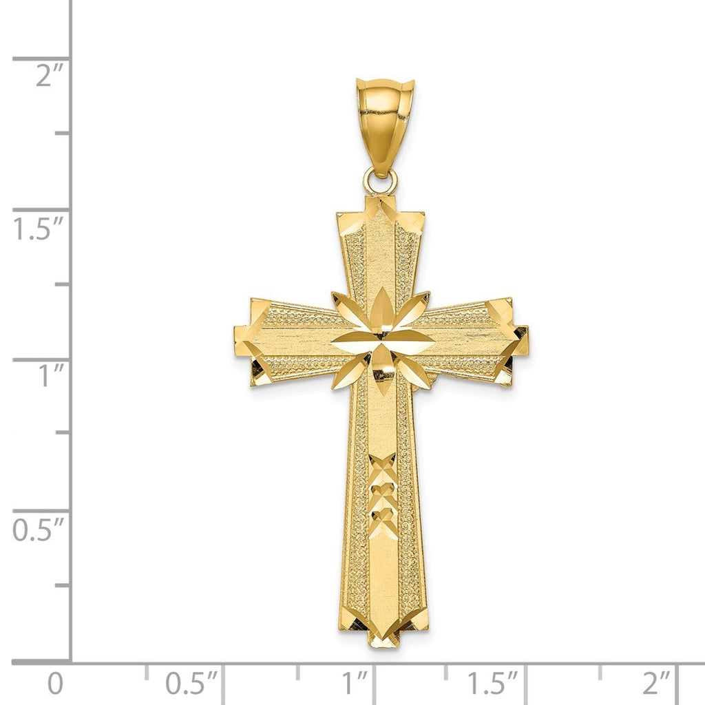 14k Gold Cross Pendant Necklace 47mm M842103