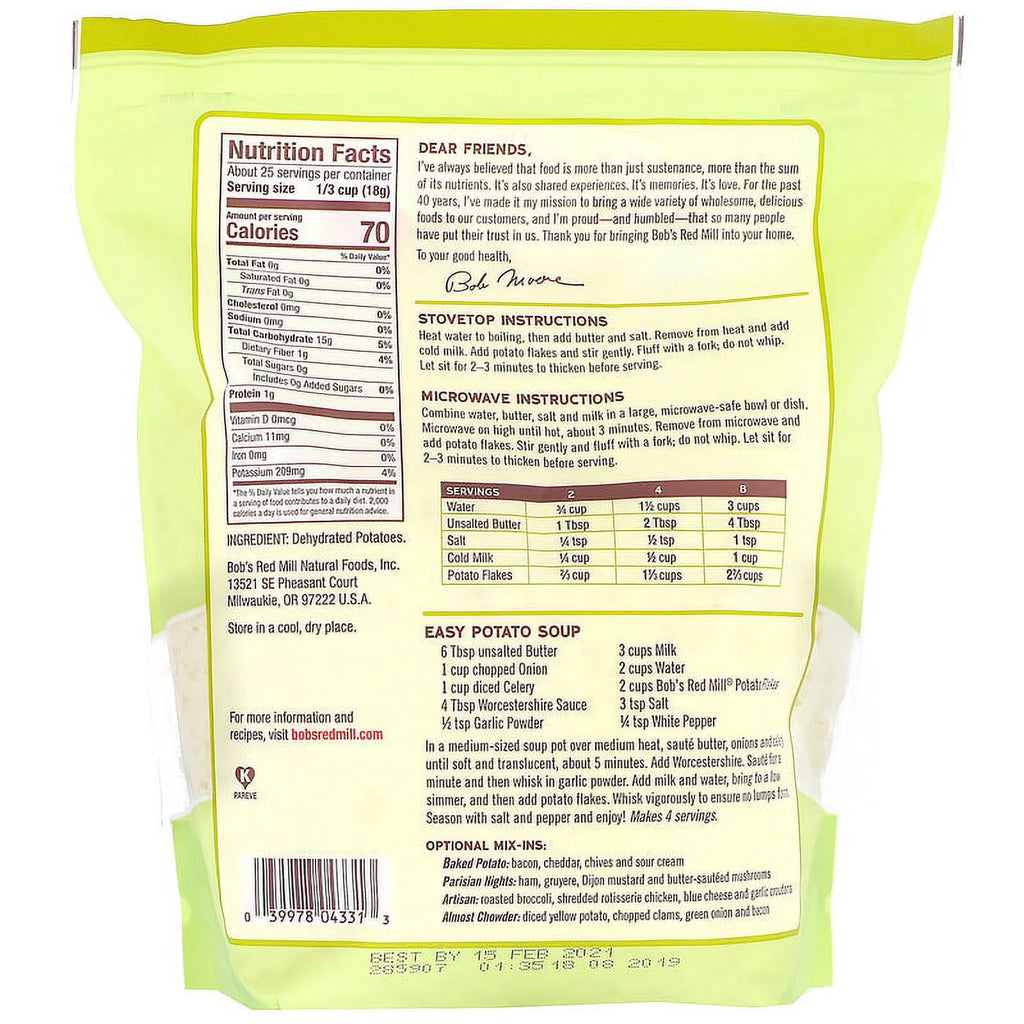 Instant Mashed Potatoes, 16 oz Pack of 4 N264287