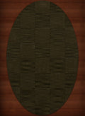 Olive Checkered Area Rug 5' x 8' Oval G34727