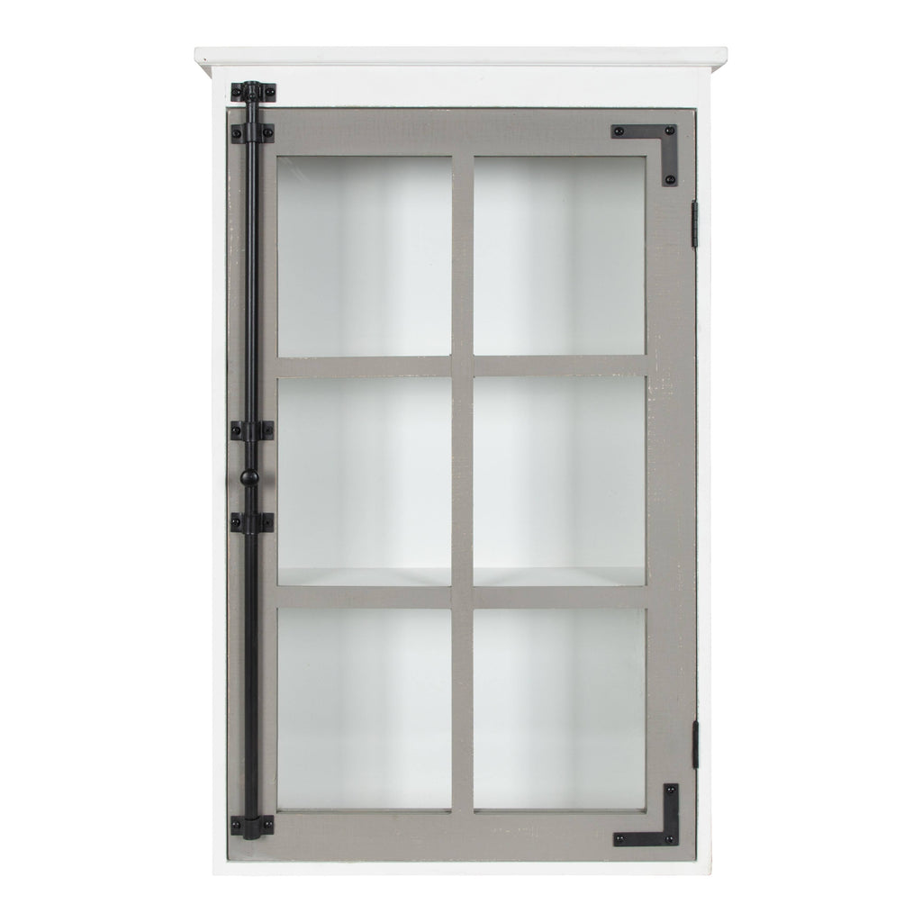 White/Gray One Door Wood Wall Cabinet L445