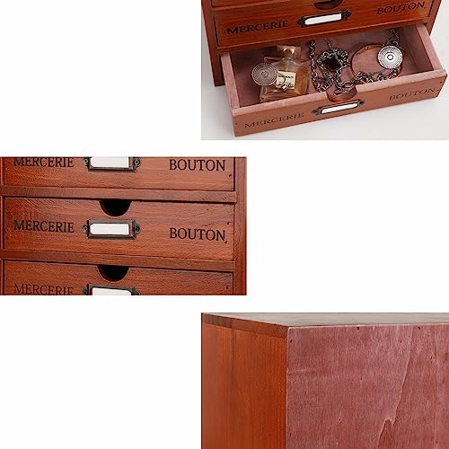 Blue 3 Drawer Wooden Storage Box N37654