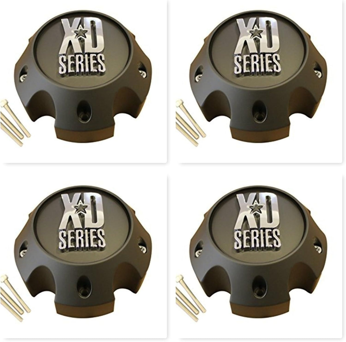 4 Pack Matte Black 5 Lug Wheel Rim Center Cap I811482