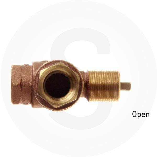 3/4 inch Angled Gas Fire Pit Shut Off Valve Kit with Pewter Flange and Key U11333