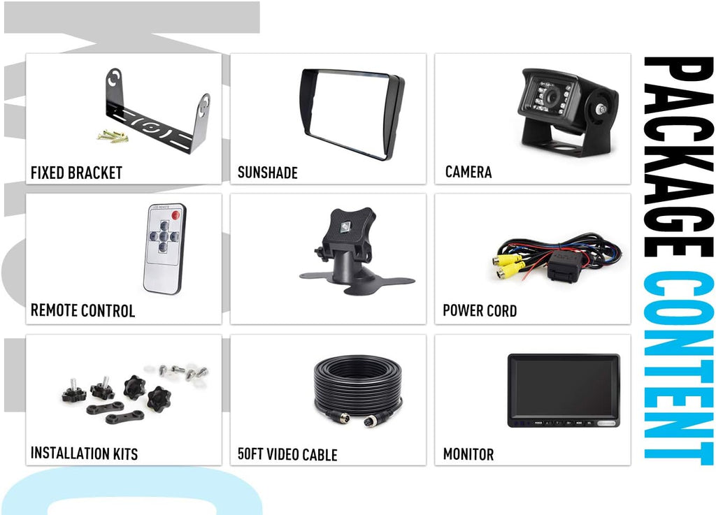 HD Wired Backup Camera System Kit with 7" LCD Monitor D167146