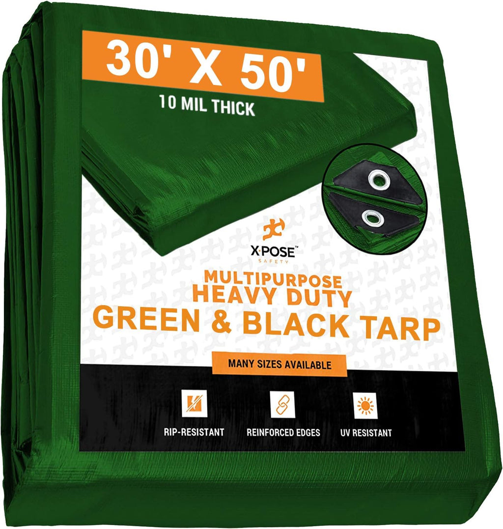 18' x 24' 10 Mil Waterproof Poly Tarp with Grommets Pack of 2 J543374