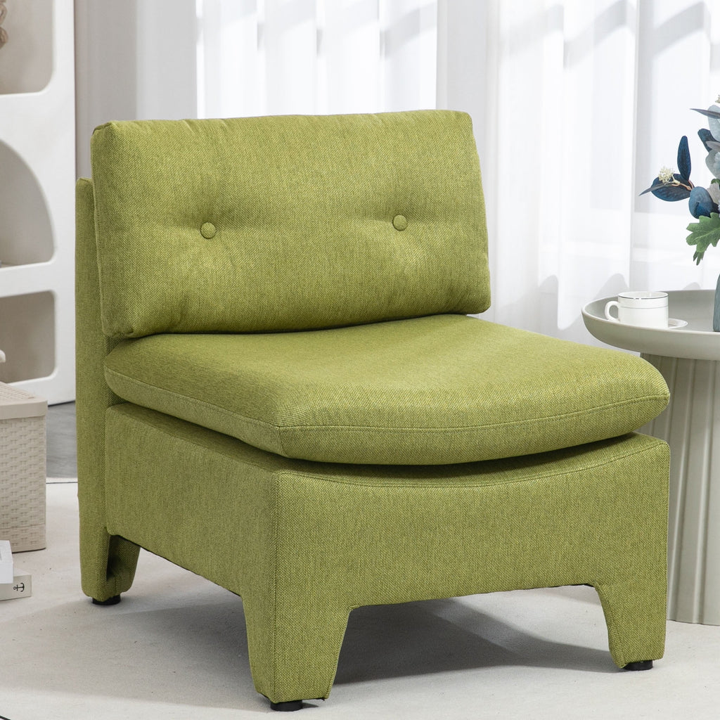 Olive Velvet Oversized Armless Chair O824642