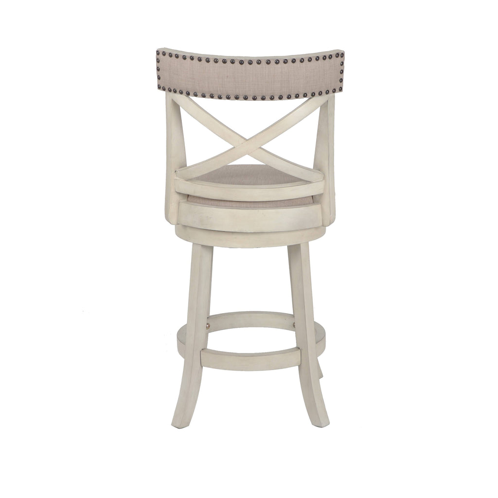 Antique White 24-Inch Counter Stool with Fabric Seat Z160025