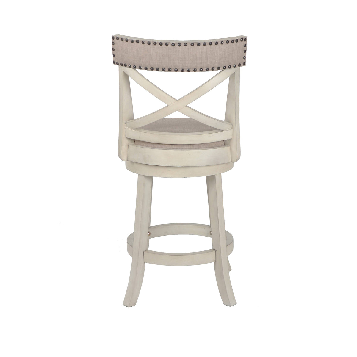 Antique White 24-Inch Counter Stool with Fabric Seat Z160025