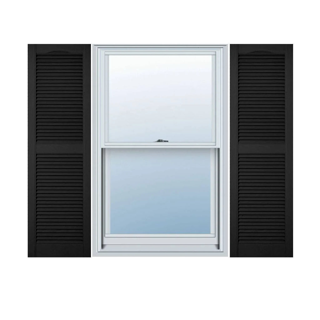 Black Vinyl Open Louver Shutters Z66635
