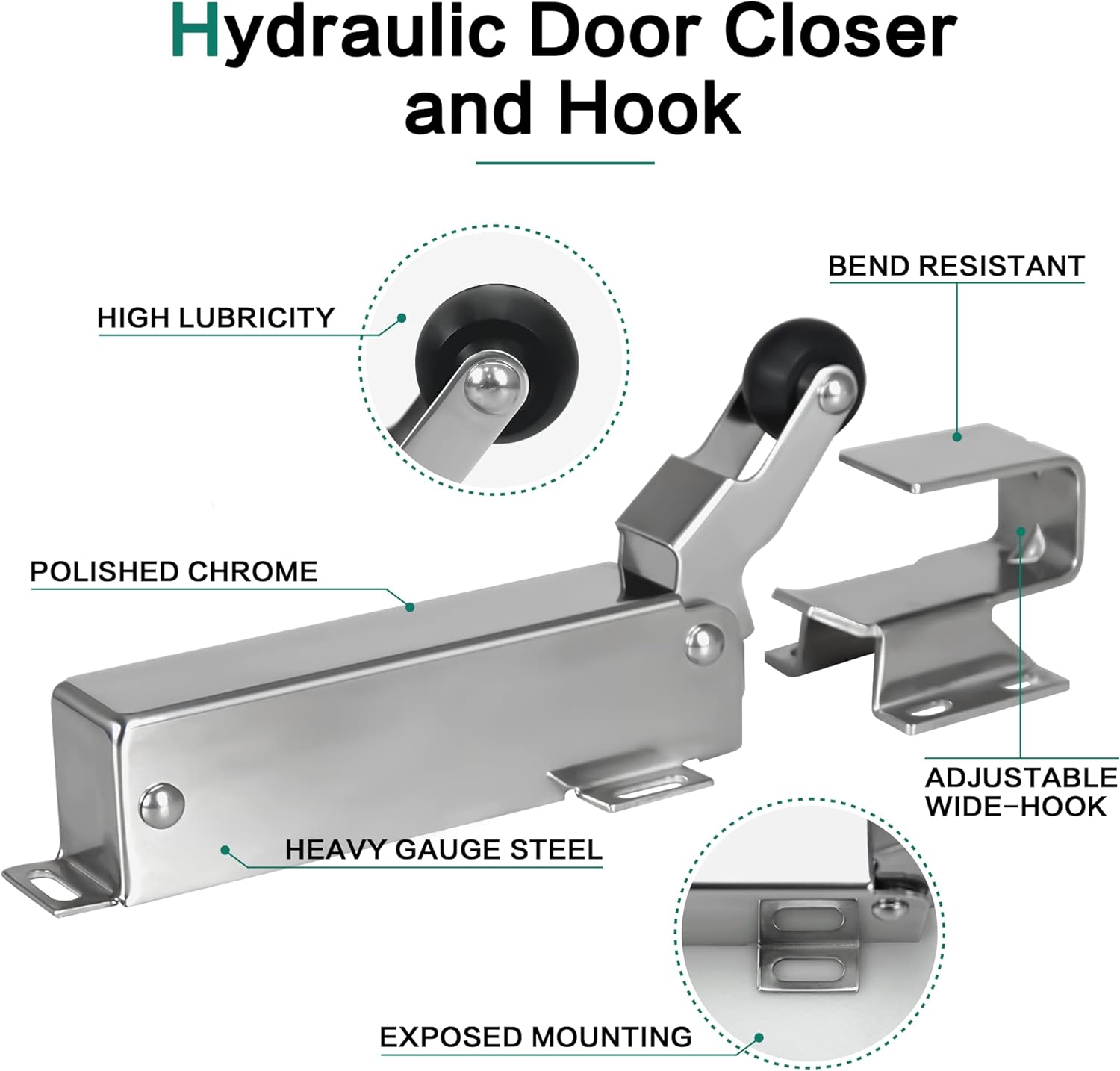 Hydraulic Door Closer, Pack of 2 F646001