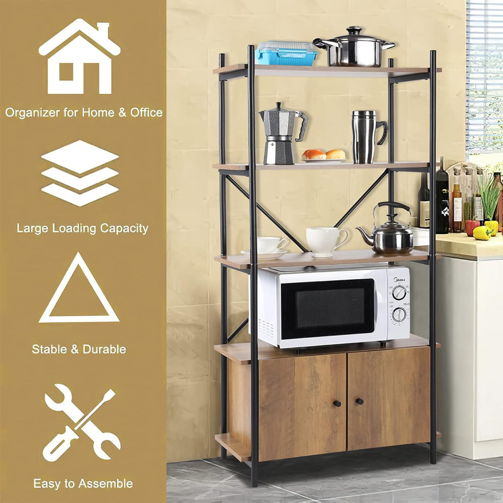 4-Tier Kitchen Storage Shelf with Cabinet X5030